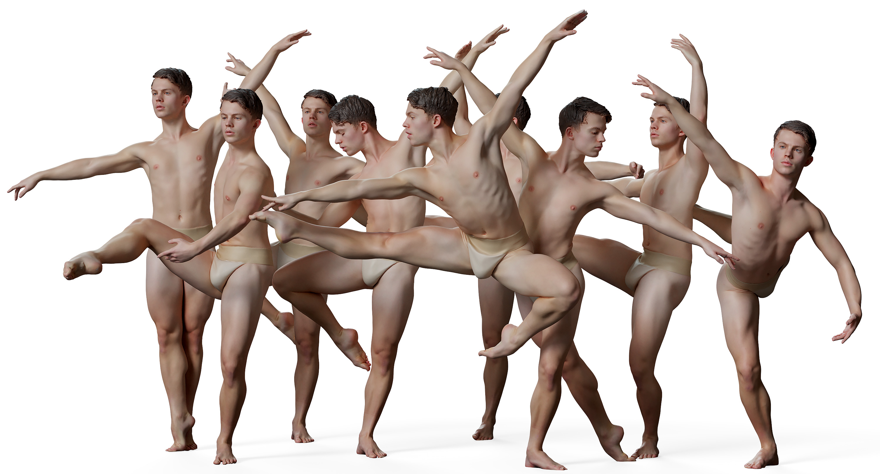 Download male 3d ballet dancer sculpt